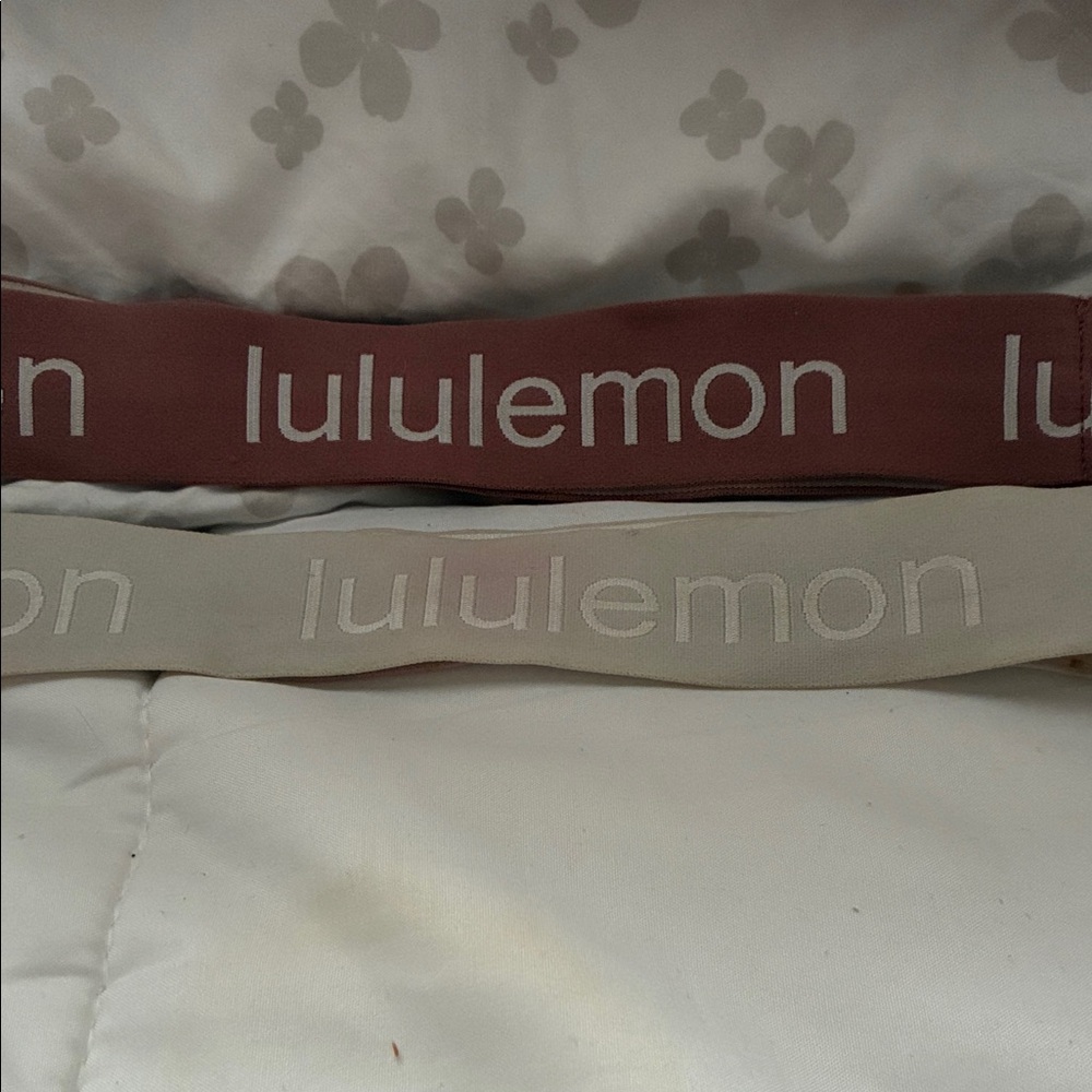 EUC Lululemon Athletica Headbands: 1 available in maroon & 1 in silver/white